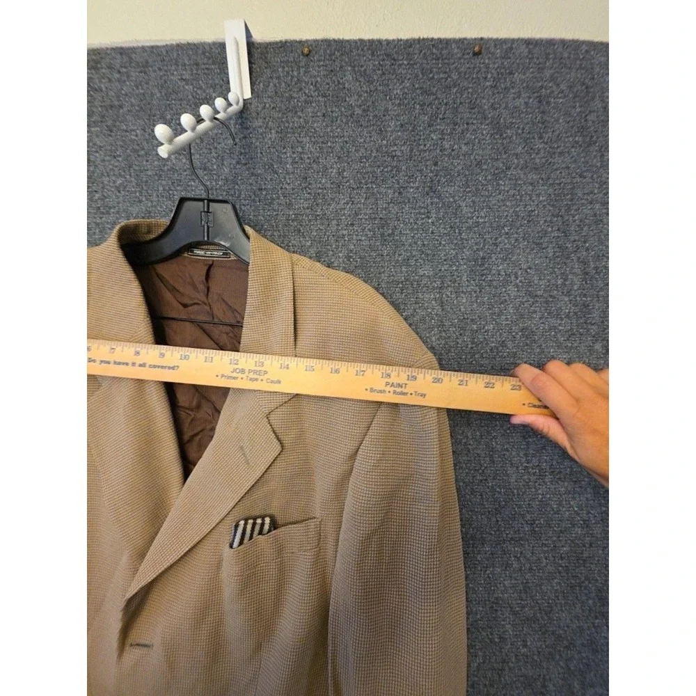 Zanetti Blazer Sport Coat Mens 40 Brown100s Wool Check Tweed Italy Jacket FLAW